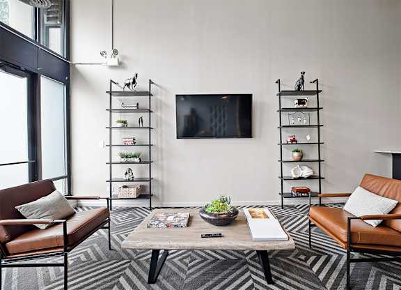 Tv and couch in living at The Shelby, Illinois