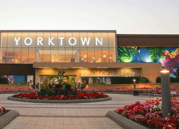 The Yorktown shopping center is bustling with activity.