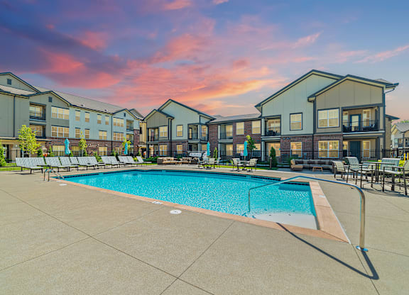 Residents can enjoy the community swimming pool.