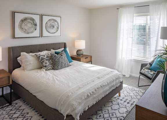 bedroom with light finishes