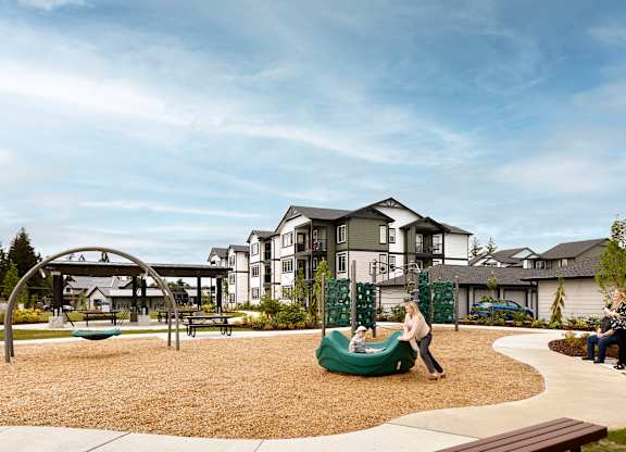 a playground at the preserve at great pond apartments in windsor, ct