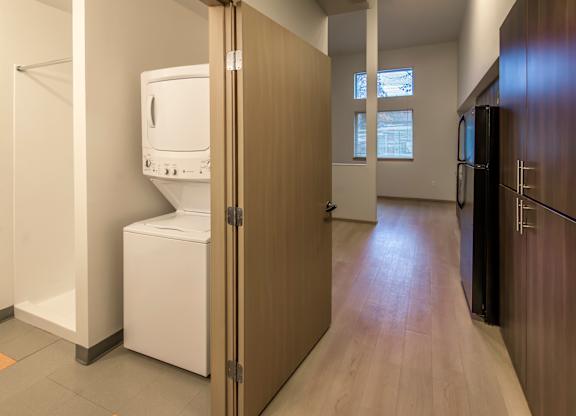 stacked washer and dryer studio unit