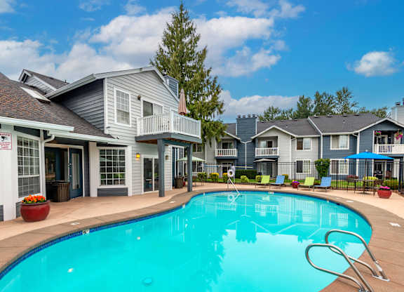 our apartments at the district feature a large swimming pool