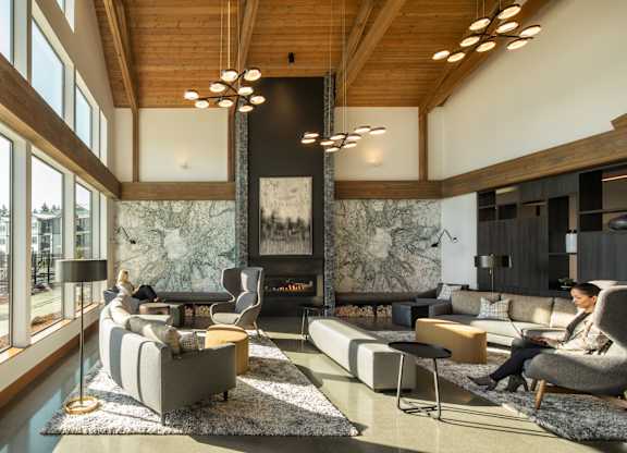 glacier run apartments lodge lounge in sunlight