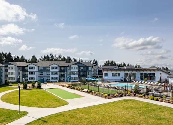 lodge and pool spring grounds view