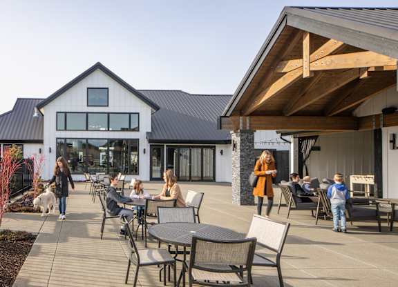 outdoor lounge area glacier run