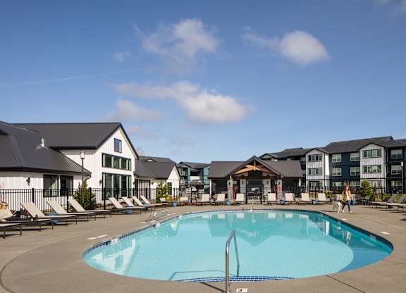 outdoor pool area