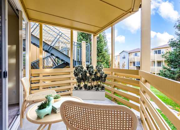 Patio at The Woods Apartments, San Jose, 95136