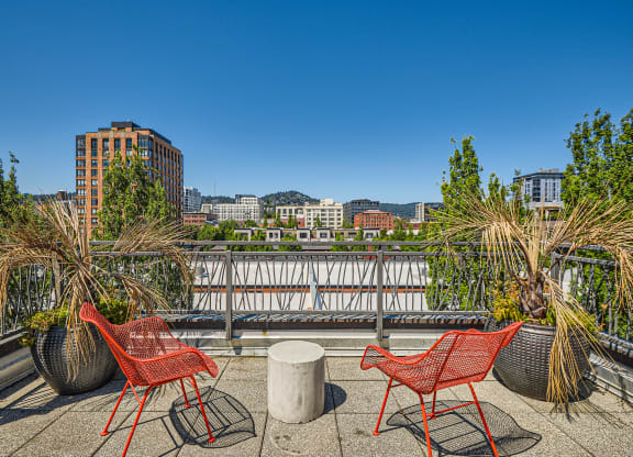 take in the views from the roof terrace