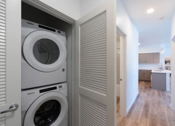 a washer and dryer in a laundry room