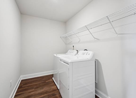 Full size washer and dryer in every home.