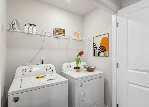 Full size washer and dryer in every home.