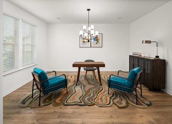 Private office space at the entrance of the home