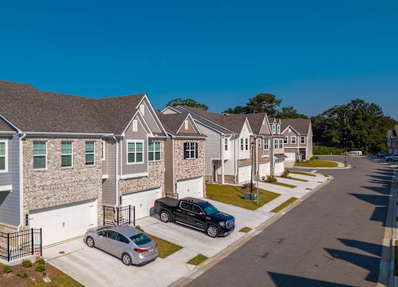 Elevated perspective showcasing the home’s design and outdoor spaces.