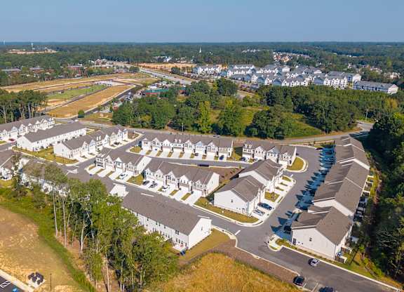 Bird’s-eye view showcasing the full layout of the community.