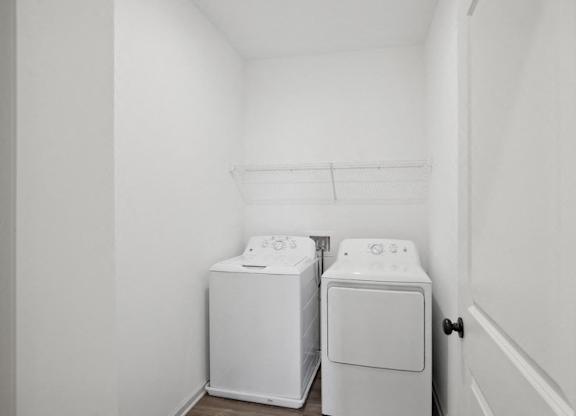 Full size washer and dryer in every home.