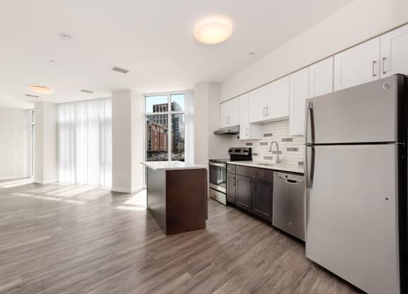station row open concept floor plan