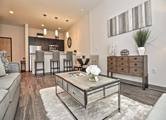 One Mansfiled Model Apartment Living & Dining Space