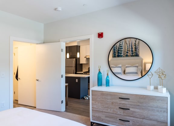 Bedroom in model apartment