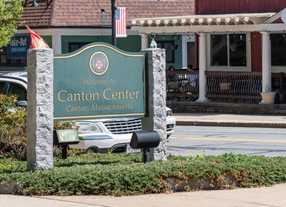 Canton Center Downtown welcome sign