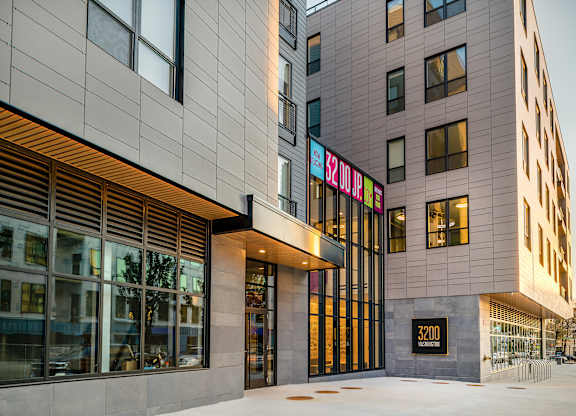 Front exterior of 3200 Washington in JP