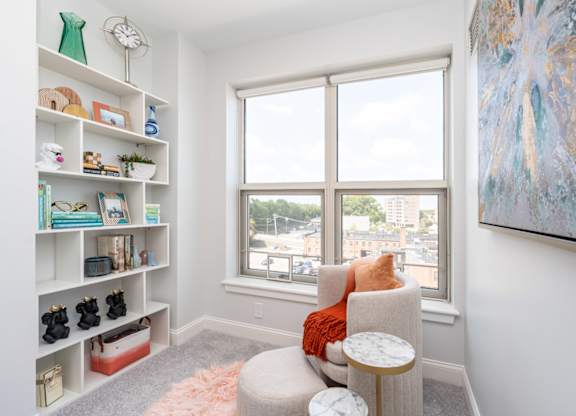 Reading nook at Munroe Place in Quincy, MA
