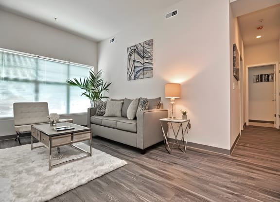 One Mansfield Living & Dining Space with Large Windows
