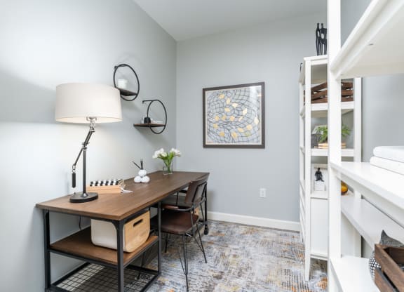 model apartment with den space and office