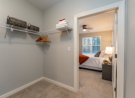 Redbrook two bedroom model large closet attatched to bedroom and bathroom.