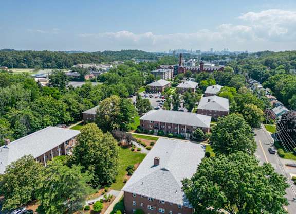 Towne estates aerial photo with boston in background