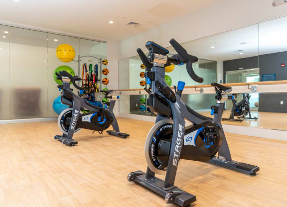 Spin and yoga studio room