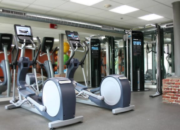 a gym with a lot of exercise equipment