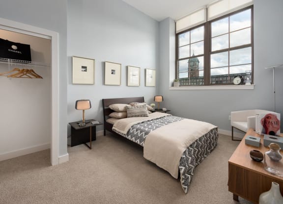 bedroom with bed and window in saint louis