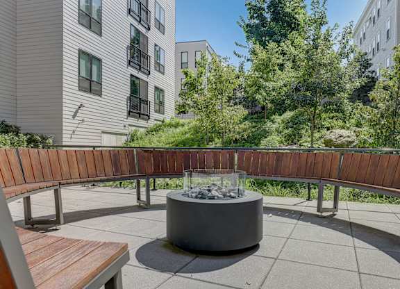 Outdoor fireplace at 3200 Washington