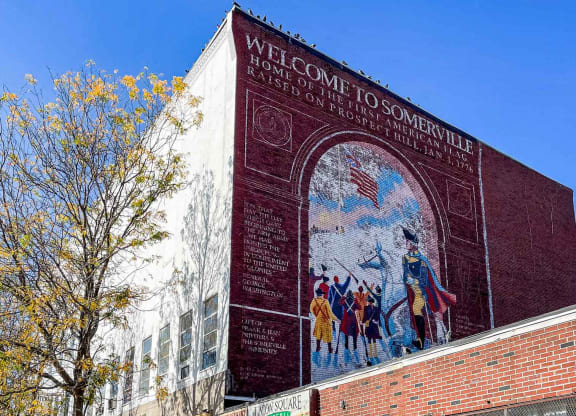 Welcome to somerville mural at Union 346, Massachusetts