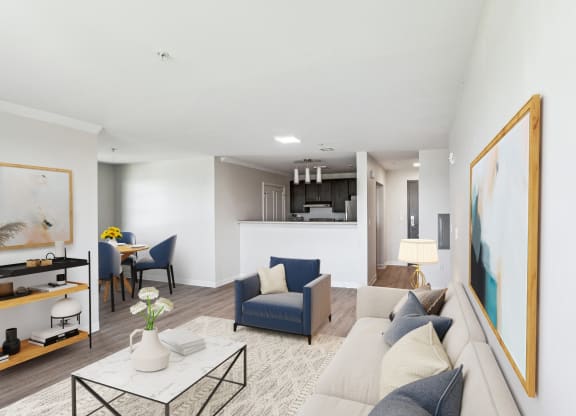 Apartment Living Room at Shoreline Grove Apartments in Branford, CT.