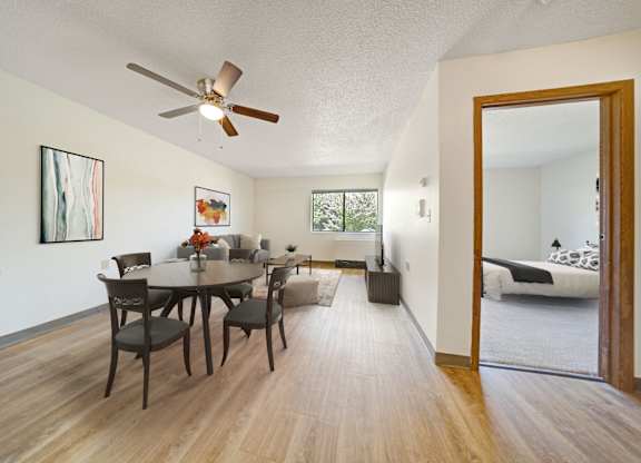 Dining and Living Room at Edinlake Apartments, Edinboro, PA