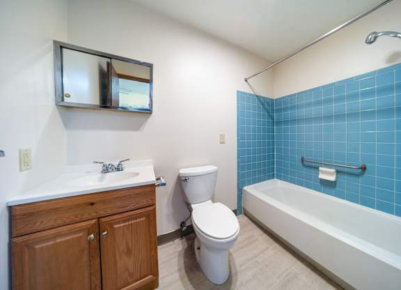 A bathroom in Home at Edinlake Apartments, Edinboro, PA