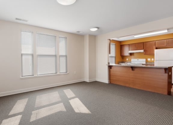 a kitchen and dining room at Waterfront Apartments, New York