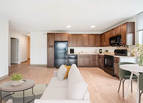 Kitchen, Dining, and Living Room in Leefort Terrace in Salem, MA