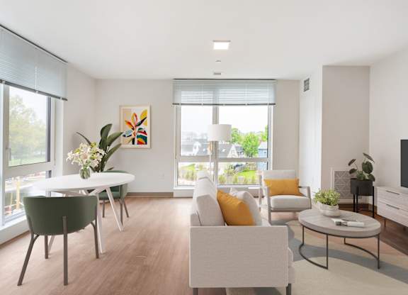 Dining area and living room in Leefort Terrace, Salem, MA