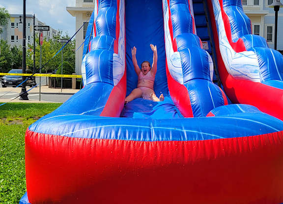 Playground Slide With Child Playing Tierney Learning Center.