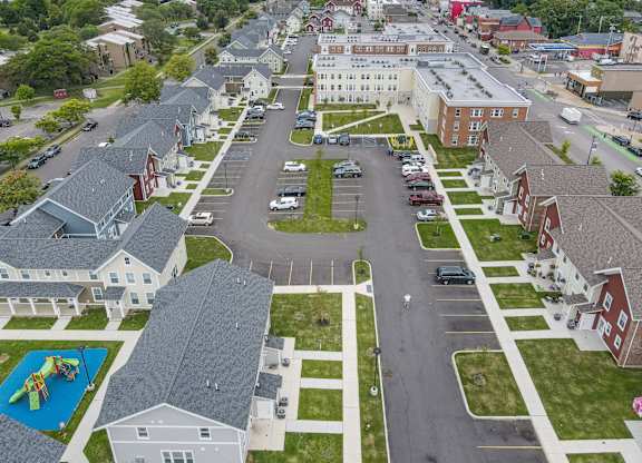 Aerial view  at Niagara Square, Buffalo, 14201