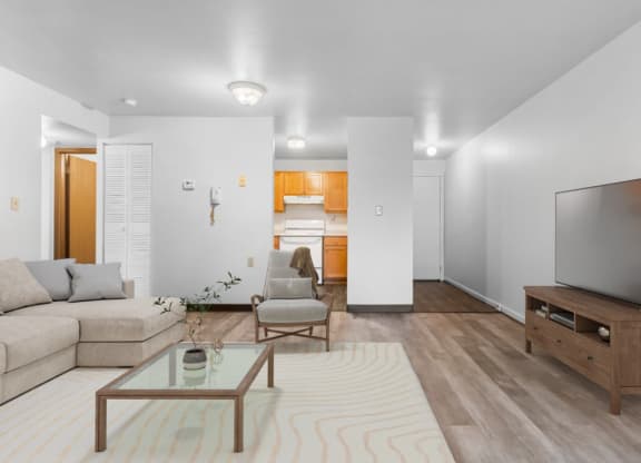 Livingroom With Coffee Table  at Belvedere Acres Apartments, Washington, 15301