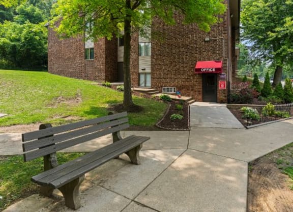 Walking Trails With Benches For Residents Usage  at Belvedere Acres Apartments, Washington, PA, 15301