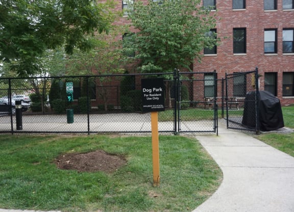 Resident Pet Walking Area Wilber School Apartments.
