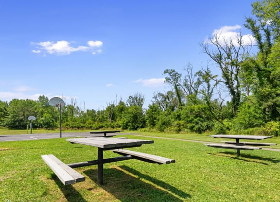 Picnic tables and basketball courts at Huntingdon Village Hunker, PA.d
