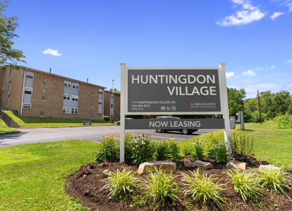 Monument Sign at Huntingdon Village Hunker, PA.