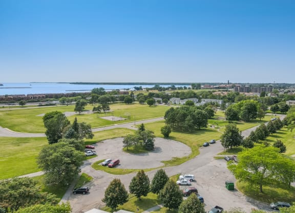 Aerial view  at Shoreline Apartments, Buffalo, NY, 14201