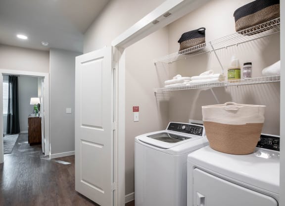 our apartments offer a laundry room with washer and dryer at 55 Fifty at Northwest Crossing, Houston, TX